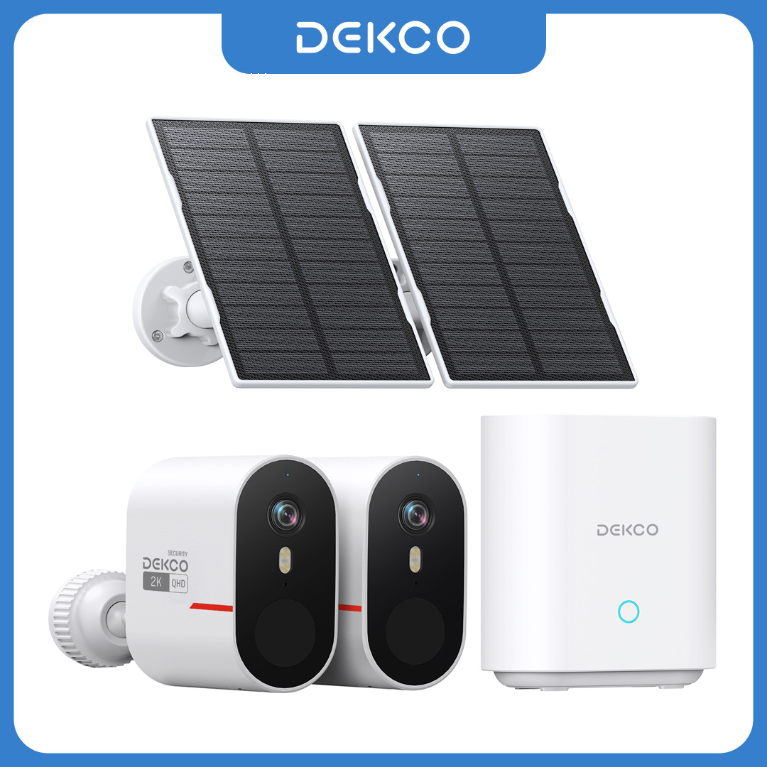 Home Security Kit With Camera - Dekco 3MP WLAN-Solarkamerasystem 2-Kamera-Set Außen Drahtlose