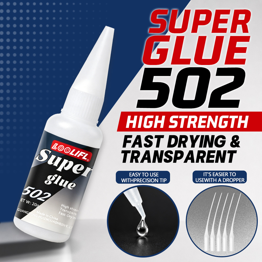 Glass Break Detector - Loolifl-502-20Ml Sofortiger Transparenter Cyanacrylat-Klebstoff mit Mittlerer