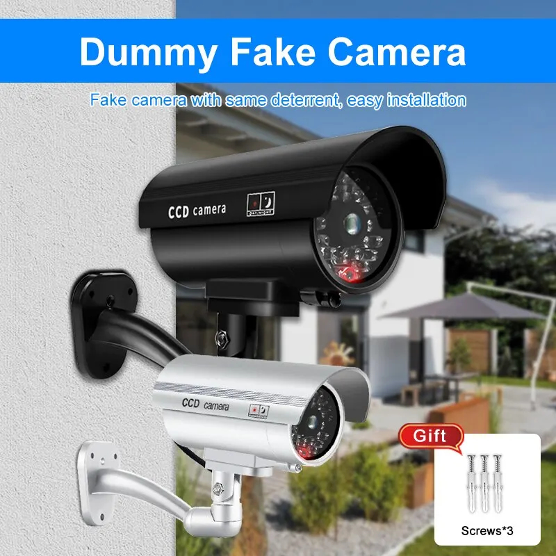 Home Security Outdoor Camera System - 1 x Dummy-Überwachungskamera, wasserdicht, für den