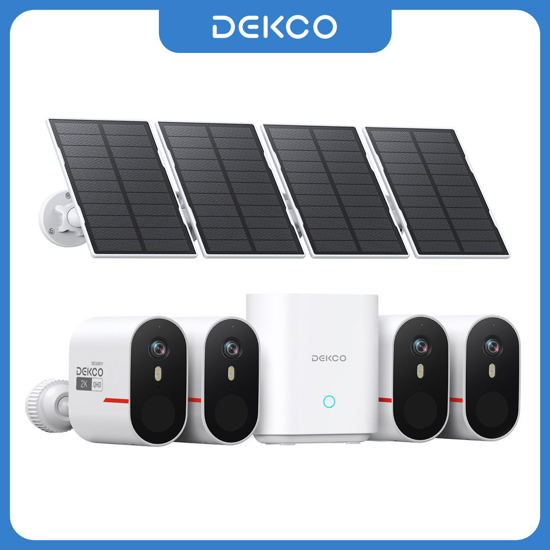 Home Security Outdoor Camera System - Dekco 3MP WLAN-Solarkamera-System 4-Kamera-Set Outdoor Drahtlose