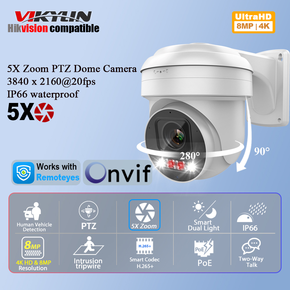 Home Security Online - Vikylin 8MP IP-Sicherheitskamera PTZ 5X Optischer