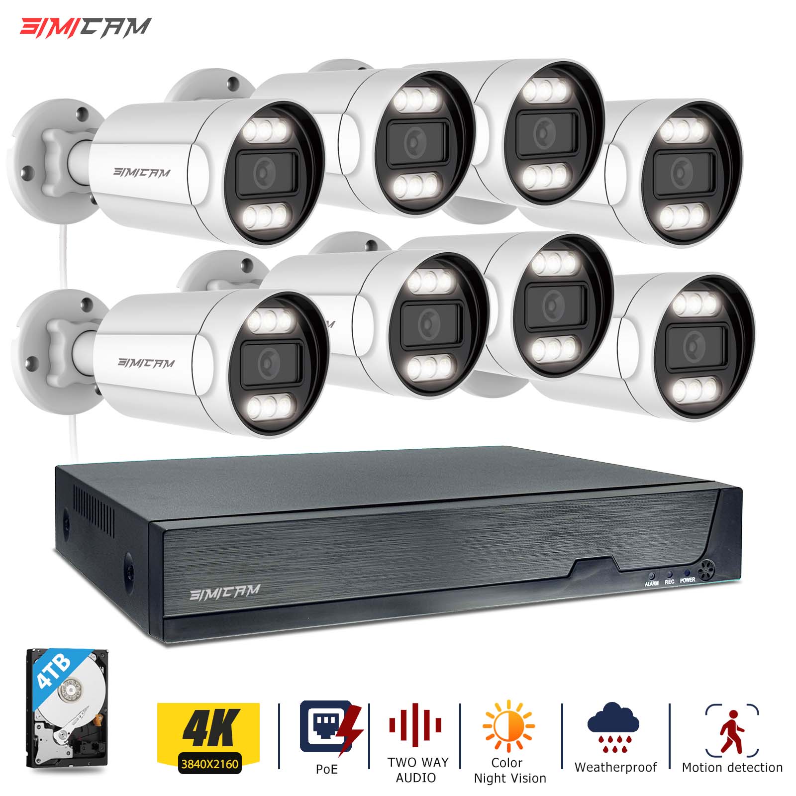 4K 8CH IP PoE Sicherheitskamer – Ip Camera Outdoor 4K Bewertung und Preis